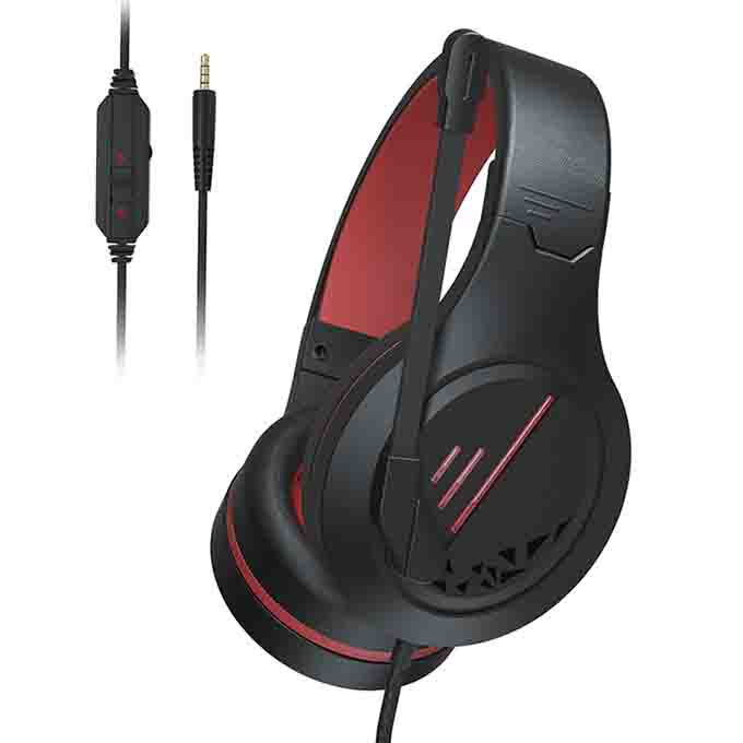 Mh601 black and red game headset