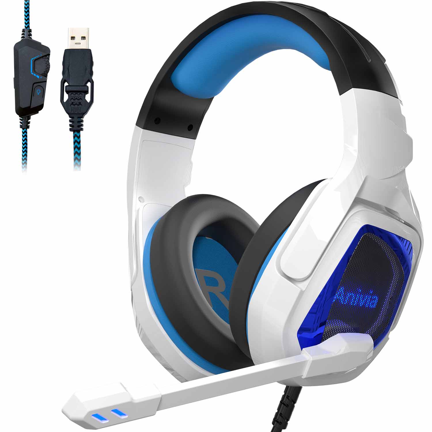 MH901 white blue game headset